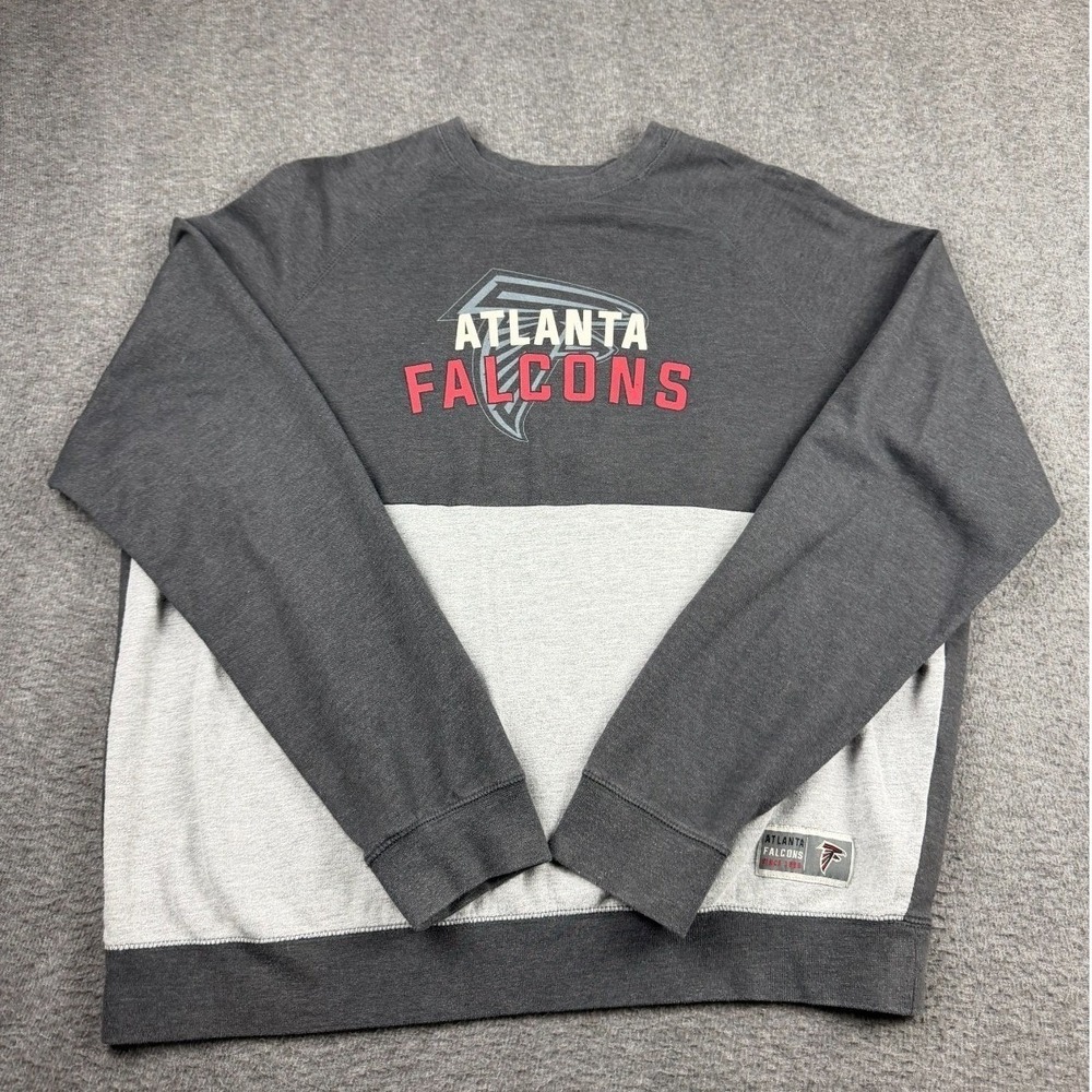 NFL Atlanta Falcons XL Pullover Sweatshirt‎ Charcoal Gray Colorblock